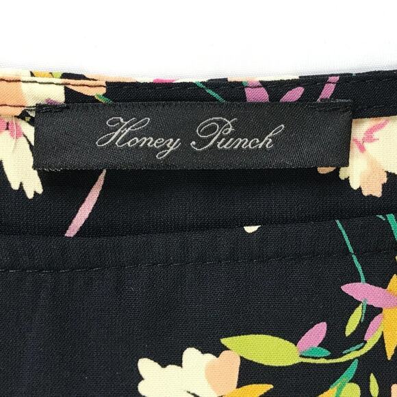 Honey Punch for Lulus Navy Floral Print Long Sleeve Shift Mini Dress NWOT - Picture 4 of 9